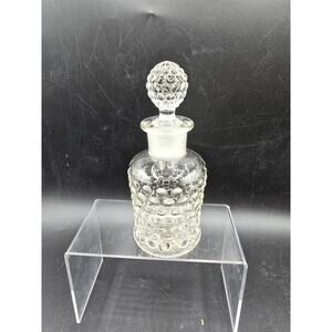 "Hobnail" Clear Glass Perfume Decanter 6.5" X 2.5"